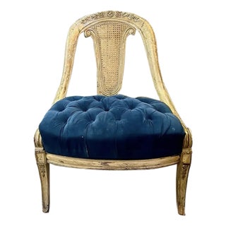 Mid Century French Spoon Back Chair, Signed For Sale