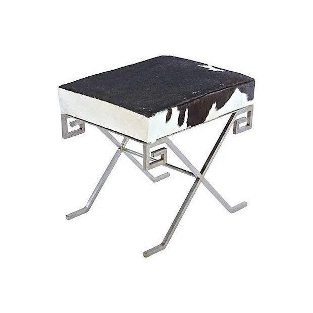 Art Deco Pair of Jean Michel Frank-Style Hide Benches For Sale - Image 3 of 4