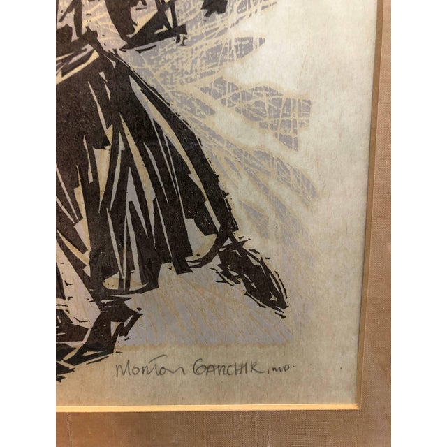 Morton Garchik, Original Judaica Woodcut Print 'Joyous Songs' Dancing Jewish Couple For Sale In Miami - Image 6 of 6