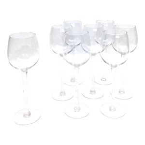 Hand Blown French Crystal Tall Wine Glasses Stemware Set of 8