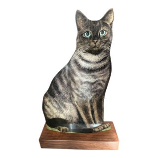 Mid Century Modern Exquisite and Rare Piero Fornasetti Siamese Painted Metal Cat Sculpture For Sale