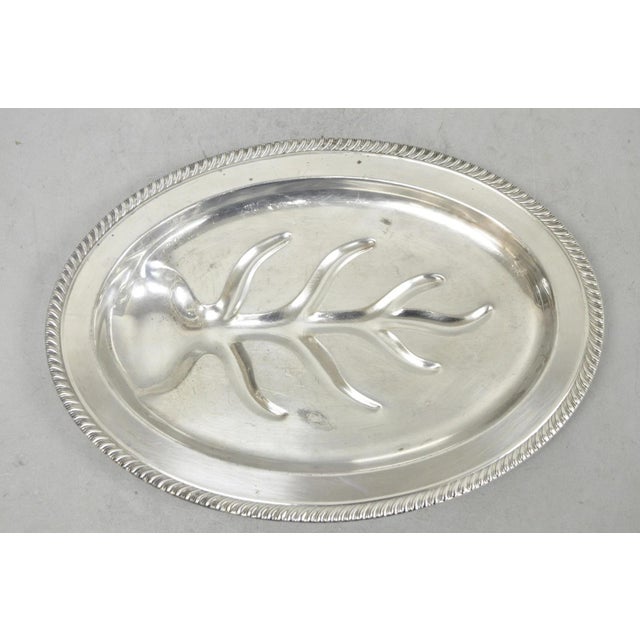 Vintage Fb Rogers Silver Plated Oval Meat Cutlery Serving Platter Tray For Sale - Image 12 of 12