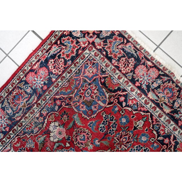 1920s, Handmade 1920s Persian Kashan Rug 4.4' X 6.10' For Sale - Image 11 of 11
