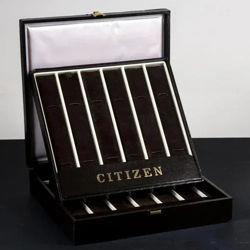 1970s Vintage Watch Box in Imitation Leather and Fabric from Citizen, 1970s For Sale - Image 5 of 9
