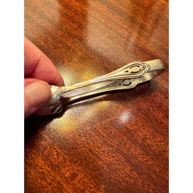 English Antique Silver Plate Shell Sugar Tongs For Sale - Image 3 of 3