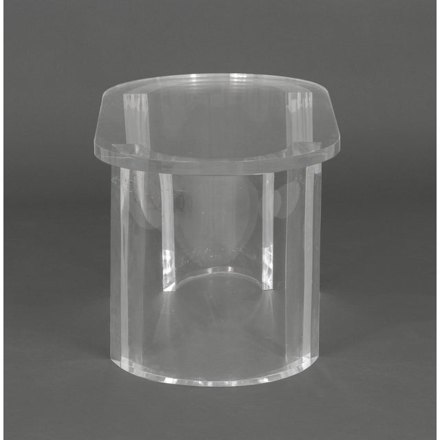 Plastic Modern Clear Acrylic Geometric Design Coffee Table For Sale - Image 7 of 7