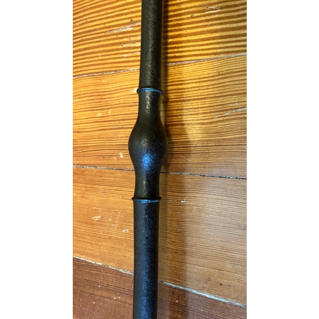 Antique Early 19th Century American Federal Brass & Iron Fireplace Poker 1800 - 1820 For Sale - Image 4 of 8