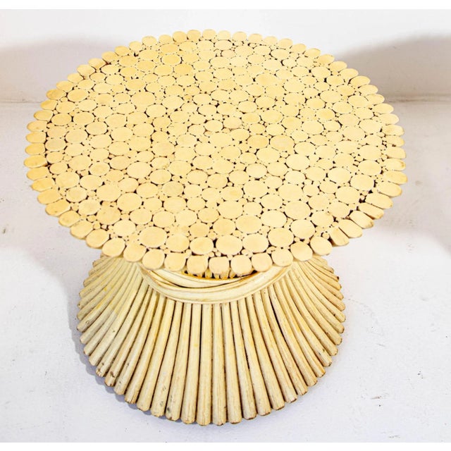 Late 20th Century Pair 1970s Sheaf of Wheat Rattan Side Tables, McGuire For Sale - Image 5 of 11