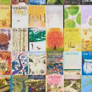SAMPLE - Schumacher x The New Yorker The New Yorker Seasonal Covers Wallpaper In Multicolor