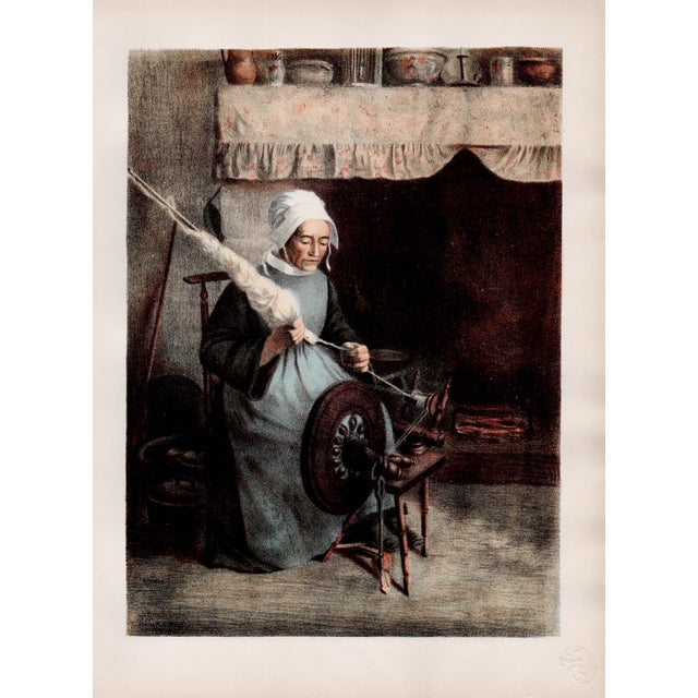 Jeanne Granès (1870-1923) L'Aïeule (The Grandmother) Original Lithograph from the glorious portfolio "L'Estampe Moderne",...