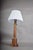 1950s Neo-Classical Turned Wood and Brass Column Table Lamp with Pleated Shade, 1950s For Sale - Image 5 of 11