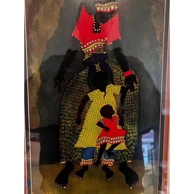 Paul Nzalamba "Still Together" Signed African Art Print Framed 16x20.5 For Sale In San Francisco - Image 6 of 10