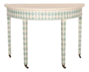 Swedish Painted Demi-Lune Console Table