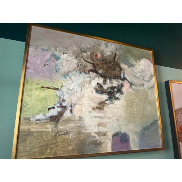 Abstract 1960s Abstract Mixed-Media Painting For Sale - Image 3 of 13