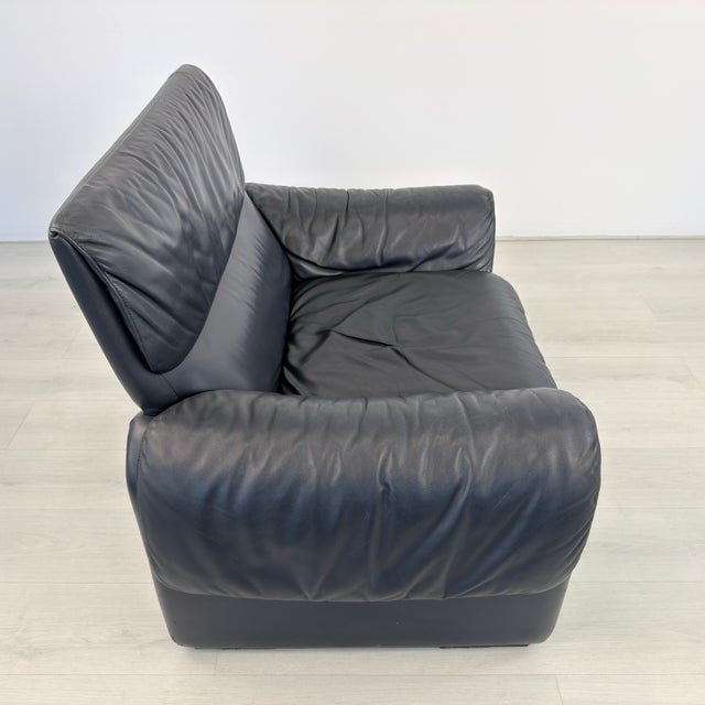 Animal Skin Dark Blue Black De Sede Ds 2011 Leather Armchair For Sale - Image 7 of 12