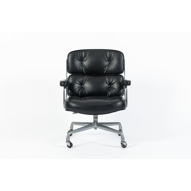 Eames Time Life Executive Lobby Chair Herman Miller Black Leather Office Chair For Sale - Image 15 of 15