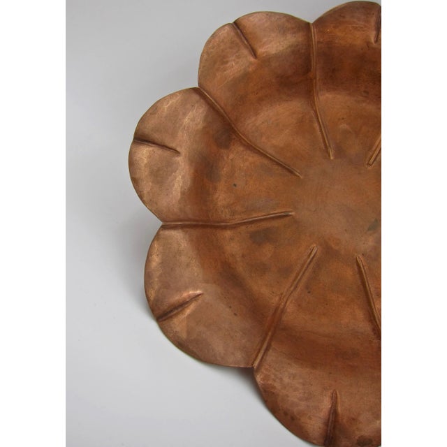 Copper Marie Zimmermann Arts & Crafts Copper Flower Dish For Sale - Image 8 of 12