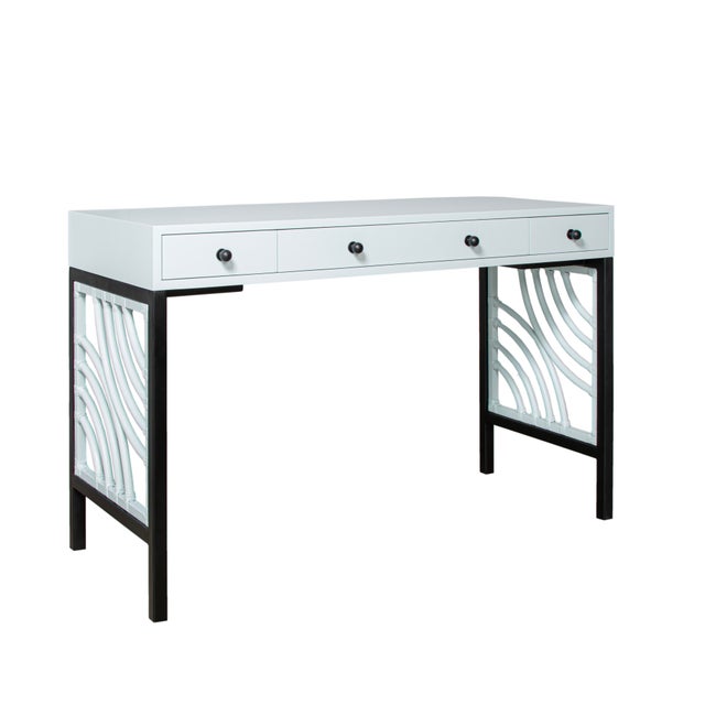 Swirl Writing Desk - Light Blue For Sale - Image 9 of 9
