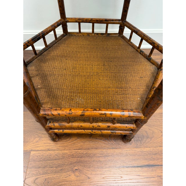 Vintage British Colonial Style Two Tier Hexagonal Side Table For Sale In New York - Image 6 of 6