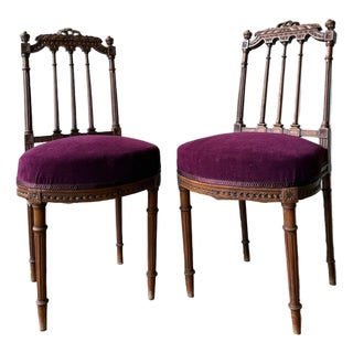 Pair of Louis XVI Armless Chair For Sale