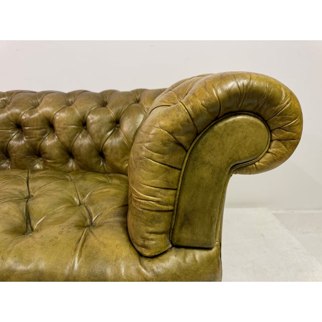 Antique Chesterfield Sofa in Patinated Leather, 1890s For Sale - Image 15 of 16