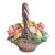 1970s Petite Italian Capodimonte Porcelain Basket With Flower For Sale