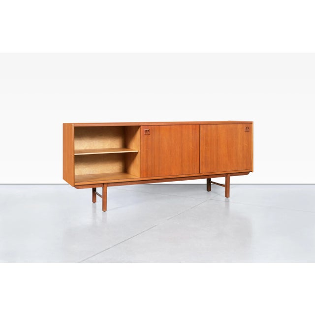 Wood Mid-Century Swedish Modern Teak Credenza by Erik Wortz for Ikea, 1960s For Sale - Image 7 of 12
