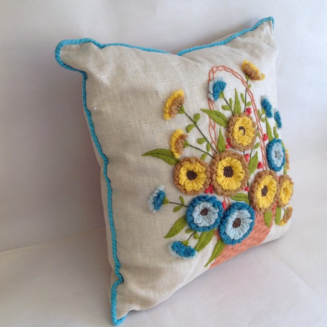 Embroidered Linen Accent Pillow Chairish