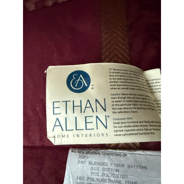 Red Vintage Ethan Allen Swivel Rocking Upholstered Chairs - A Pair For Sale - Image 8 of 8