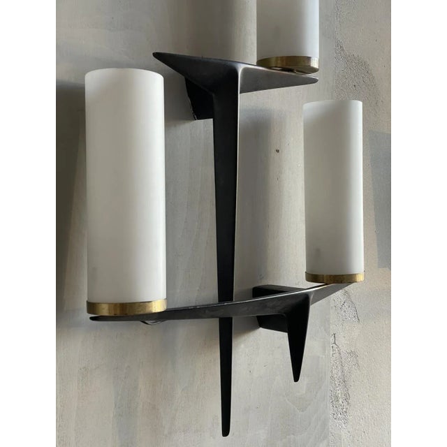 Opaline Glass Wall Lights from Maison Arlus, Set of 2 For Sale - Image 6 of 11