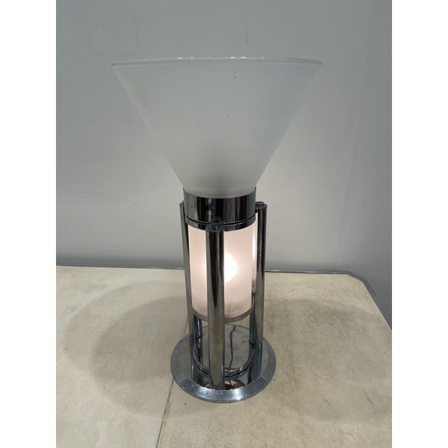 Gray Art Deco French Table Lamp by Jean-Boris Lacroix, 1930s For Sale - Image 8 of 10