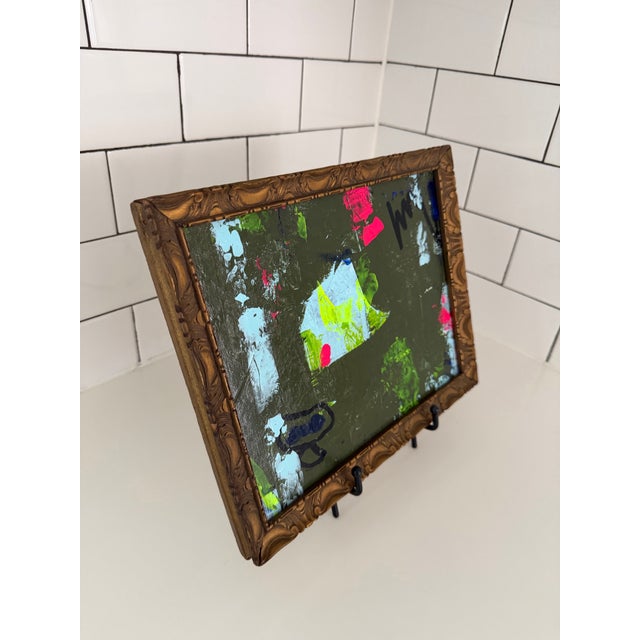 Abstract Abstract Original Painting in Antique Frame For Sale - Image 3 of 7