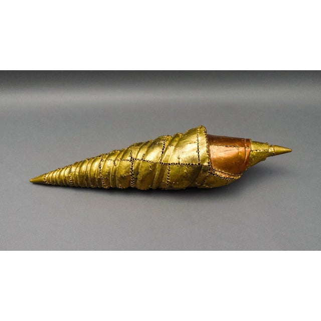 Luciano Bustamante Mexico Signed Brass Conch Nautical Sea Shell Sculpture For Sale In Miami - Image 6 of 8