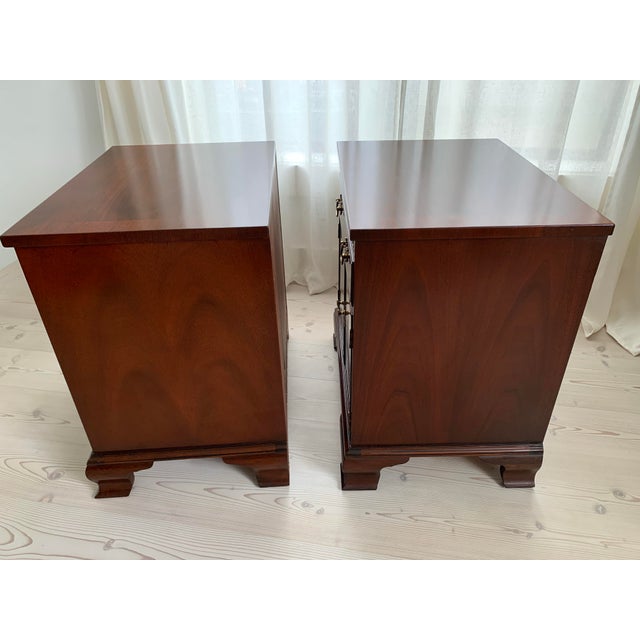 Vintage Baker Furniture Mahogany Chippendale Nightstands or Side Tables a Pair For Sale In Seattle - Image 6 of 18