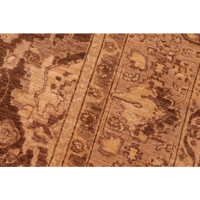 Textile Shabby Chic Ziegler Brown Tan Hand-Knotted Wool Rug - 6'2'' X 9'0'' For Sale - Image 7 of 8