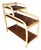 Restored Mid-Century Rattan Side Lamp Table With Three-Tier Mahogany Tops For Sale