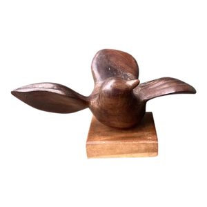 Vintage Carved Wood Bird Sculpture