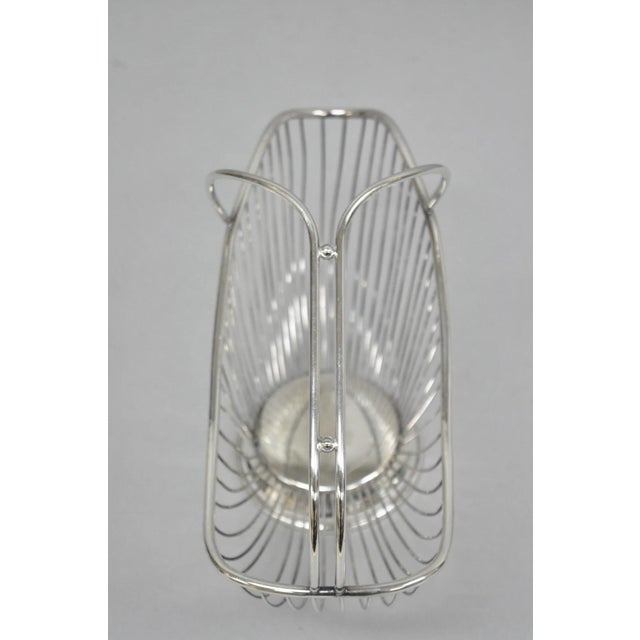 Vintage Mid Century Modern El De Uberti Italy Silver Plated Wire Wine Bottle Holder For Sale In Philadelphia - Image 6 of 14