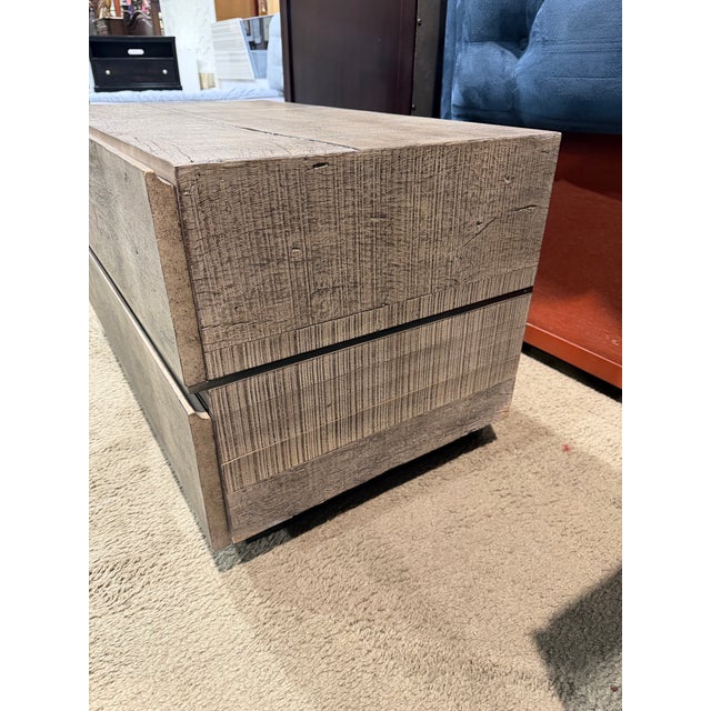 Restoration Hardware Restoration Hardware Rustic Wood Nightstand For Sale - Image 4 of 6