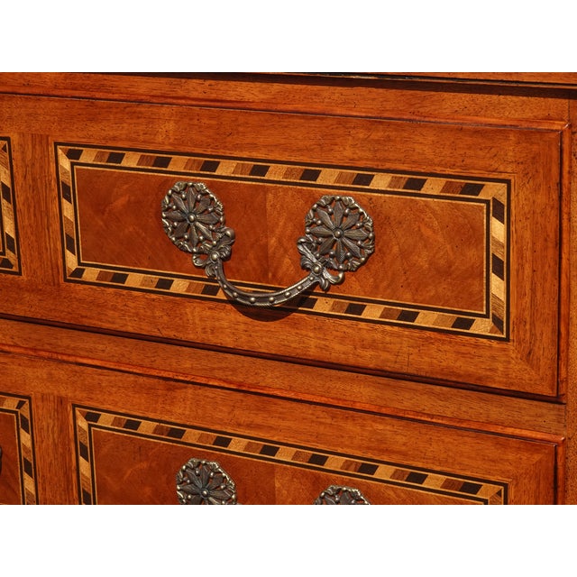 Vintage Baker Furniture Marble Chest Neoclassical Inlaid Design Side