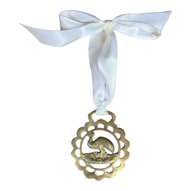 Vintage English Horse Brass Ornament For Sale