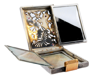 Silver and Gold Toiletry Box with Floral Motifs