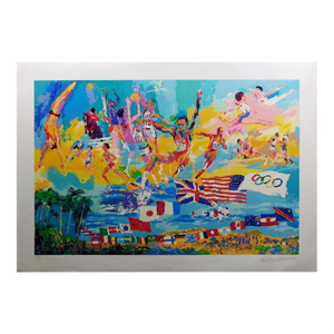 LeRoy Neiman "American Gold" Hand Signed & # Serigraph Sports Olympic Unframed