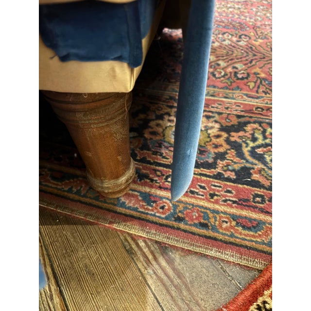 Vintage Velvet Cobalt Blue Sofa For Sale In Saint Louis - Image 6 of 10