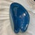 Mid-Century Modern Vintage Murano Biomorphic Art Glass Bowl – Heavy Blue Swirl With Gold Aventurine Flecks, 3.5 LBS For Sale - Image 3 of 5
