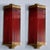Vintage Art Deco Light Old Lamp Wall Sconces Fixture Brass & Red Glass Rod Ship Light - Pair For Sale - Image 4 of 5