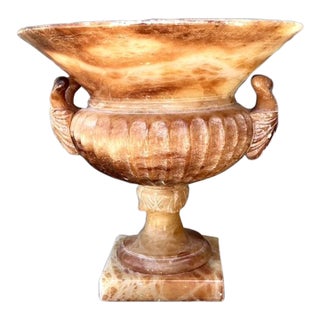 Vintage Alabaster Carved Urn For Sale