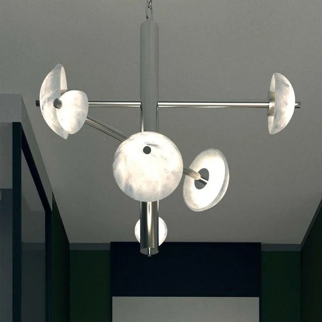 Contemporary Apollo Brushed Black Metal Pendant Lamp by Alabastro Italiano For Sale - Image 3 of 6