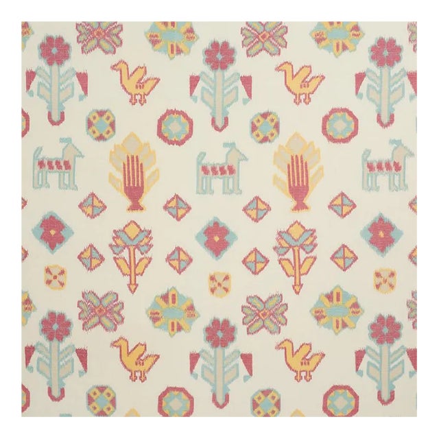 Sample - Schumacher Chuska Warp Print Fabric in Multi For Sale