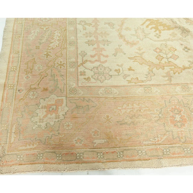 Textile Antique Turkish Oushak Rug For Sale - Image 7 of 7
